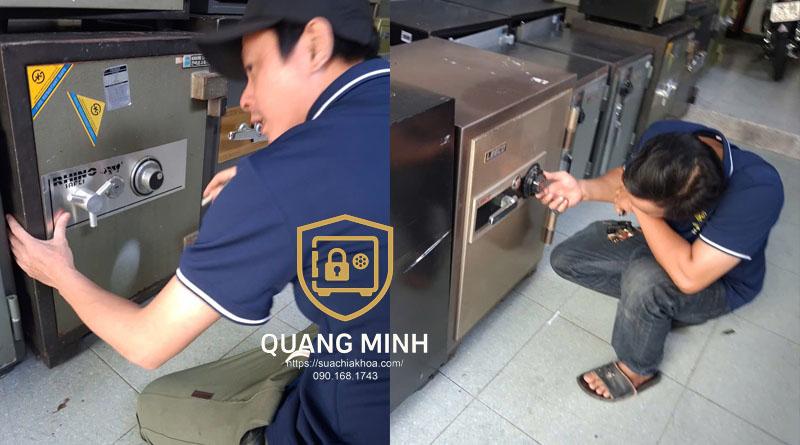 Thợ kiểm tra tiếng tạch nhẹ khi nhập mã két sắt – dấu hiệu motor không kéo hết hành trình.