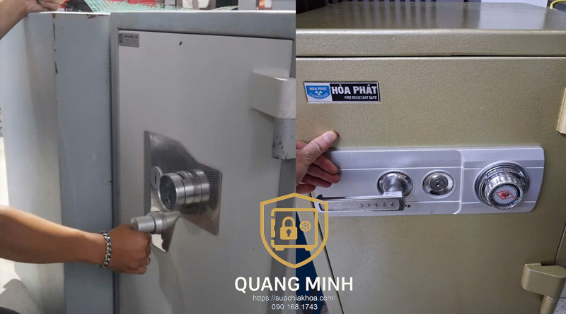 Xoay tay nắm két sắt quá lực có thể làm biến dạng nhẹ cơ khí và gây kẹt về lâu dài.
