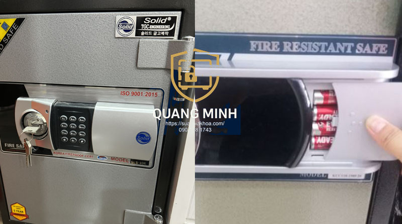 Kiểm tra khoang pin của két sắt khi nhập mã nhưng két không còn phản hồi.